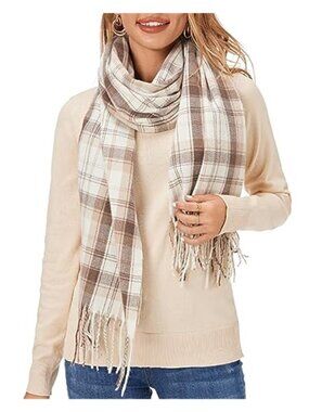 Womens Plaid Scarf Oversized Shawl Wrap Tassel Winter Blanket Scarf